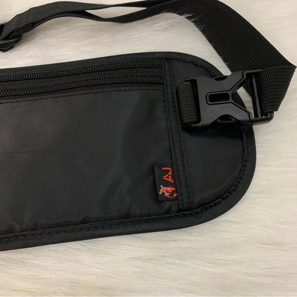 Black Crossbody Travel Canvas Anti-theft Slim Hidden Fanny Pack Wallet Bag - Picture 2 of 11